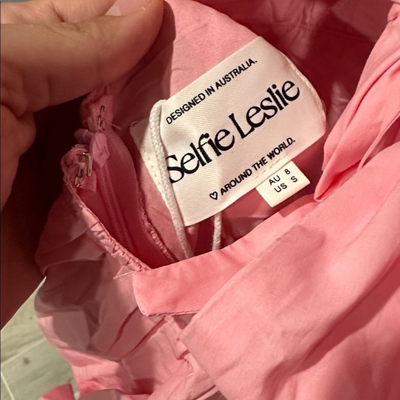 NWT Selfie Leslie Marlina Ruffle Sleeve Babydoll Mini Dress Soft Pink - Picture 6 of 8